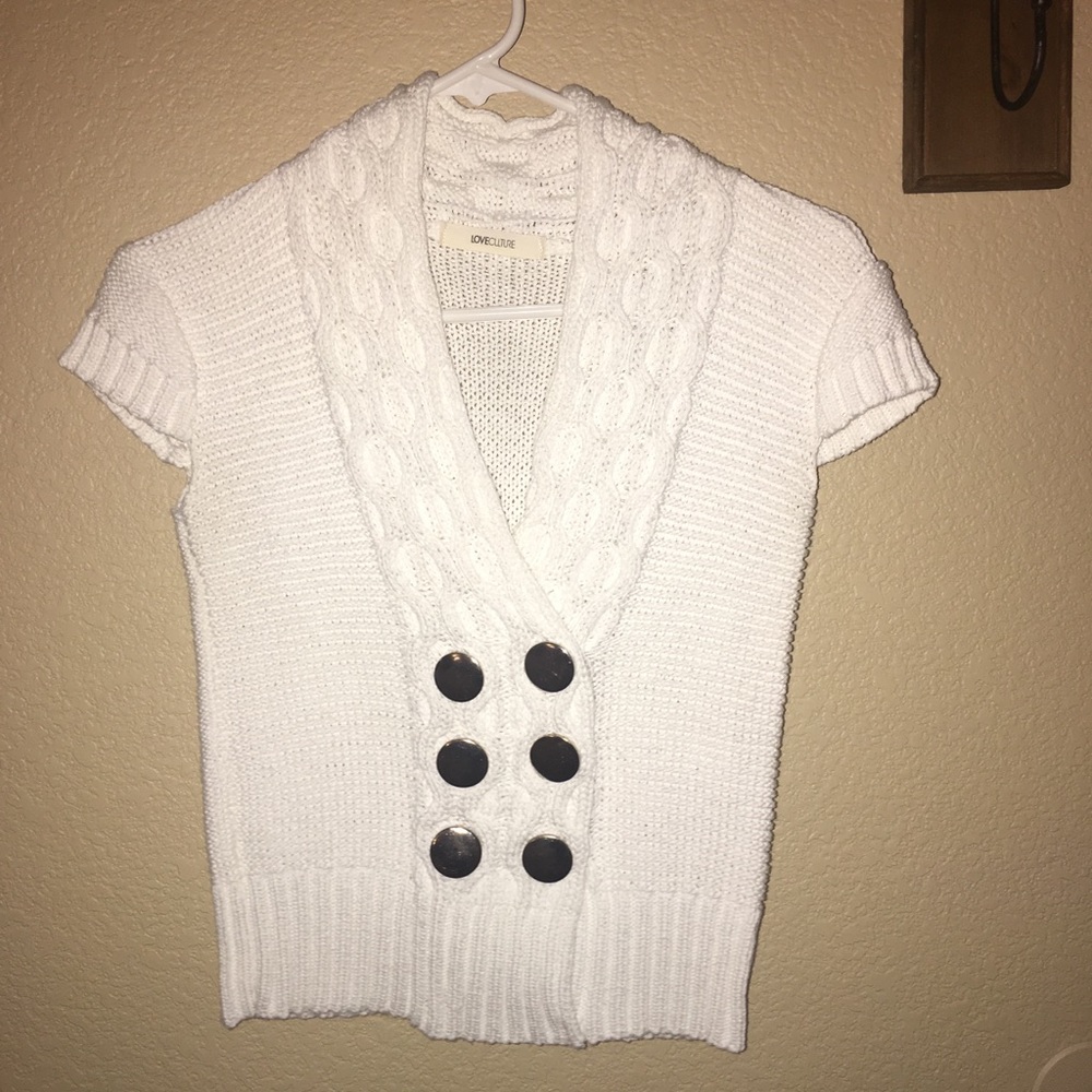 💐White Crop Sweater
